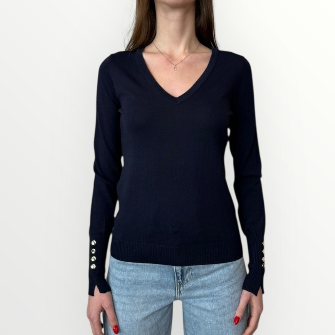 FRACOMINA - MAGLIA SLIM CON SCOLLO A V