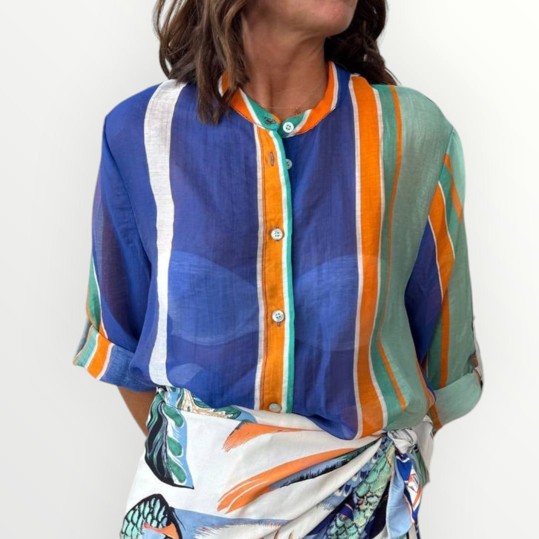 HAVEONE - CAMICIA RIGATA ALLA COREANA