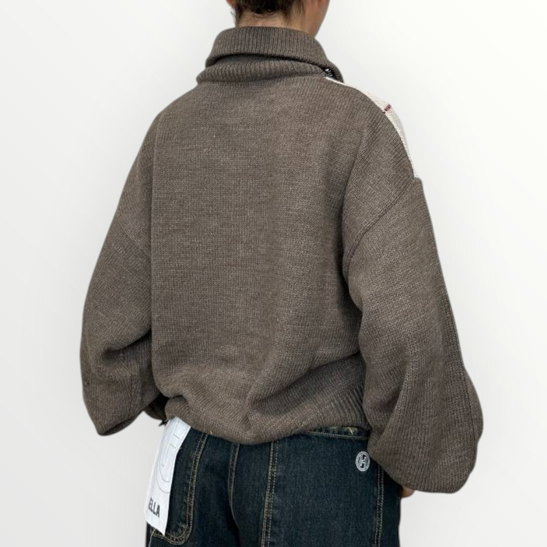 HAVEONE - CARDIGAN A ROMBI CON CERNIERA