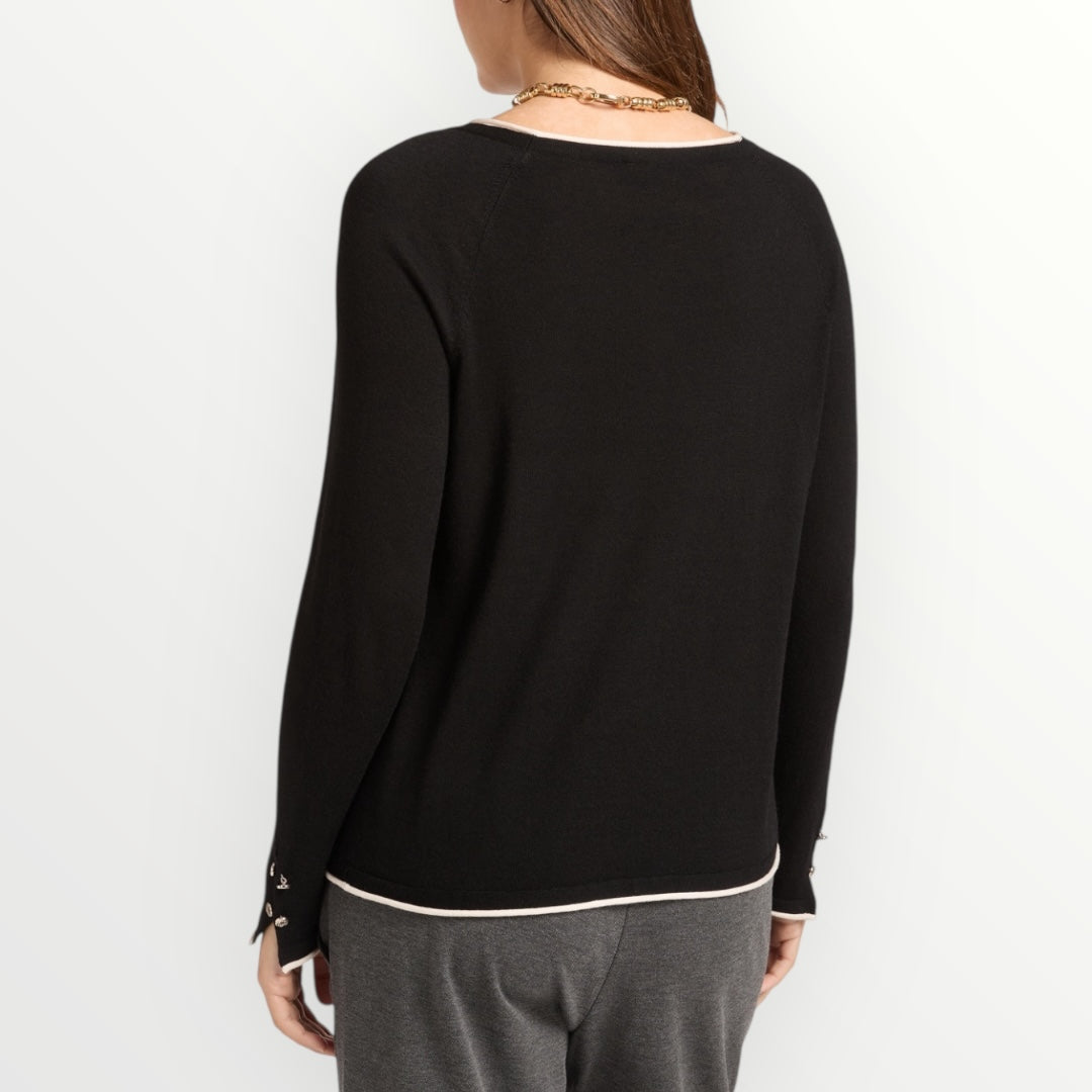 ELENA MIRO' - MAGLIA CON BORDO A CONTRASTO