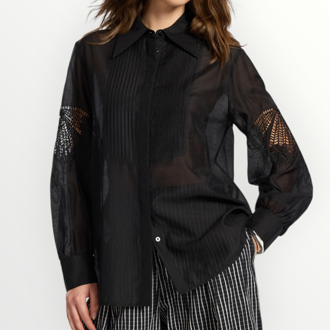 ELENA MIRO' - CAMICIA CON MANICHE RICAMATE