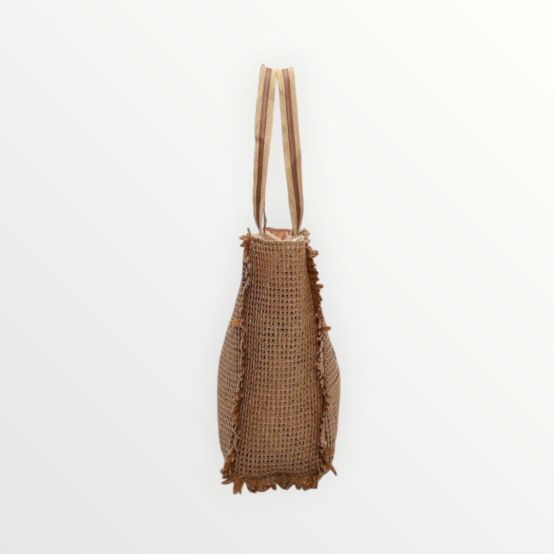 MIMI' MUA' - BORSA IN RAFIA CON FRANGE