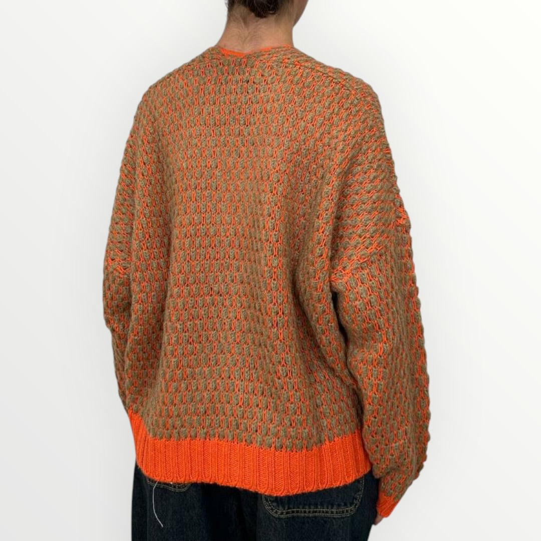 HAVEONE - CARDIGAN TRAFORATO BI-COLOR