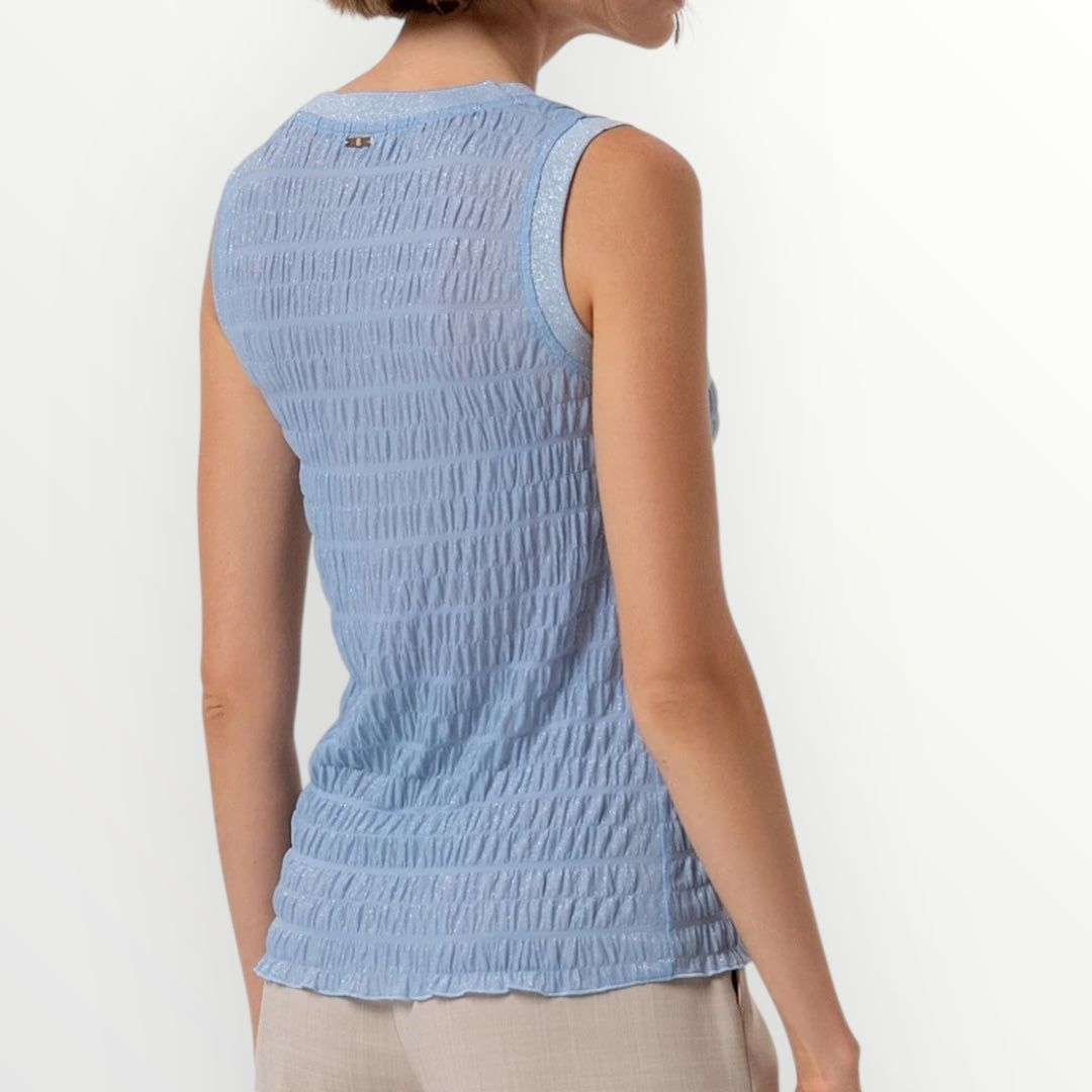 FRACOMINA - CANOTTA IN TESSUTO GOFFRATO