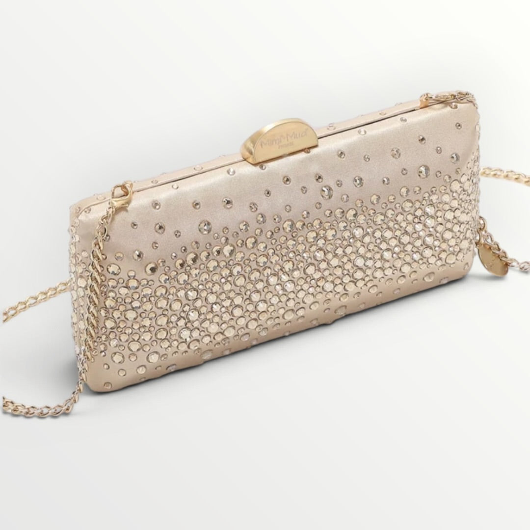 MIMI' MUA' - BORSA CLUTCH CON STRASS SPARSI