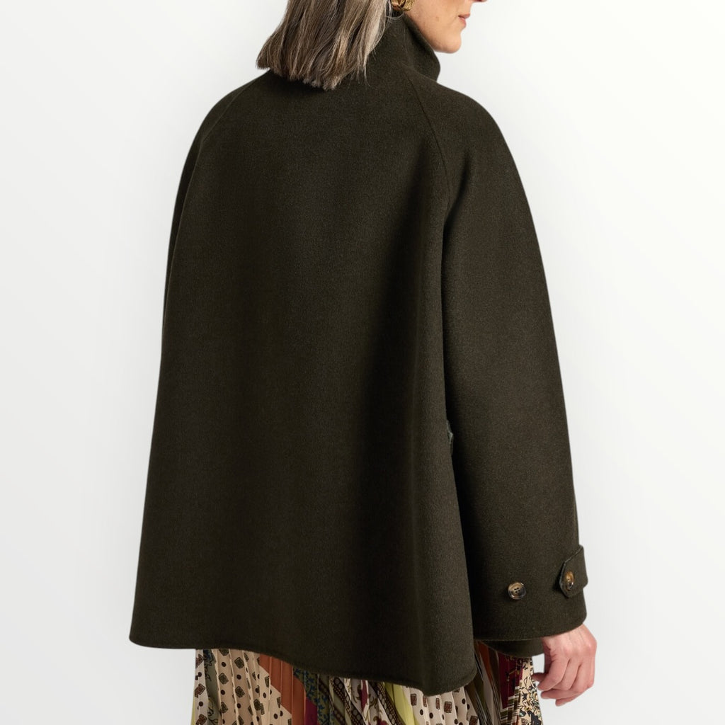 ELENA MIRO' - CAPPOTTO IN MISTO LANA A COLLO ALTO