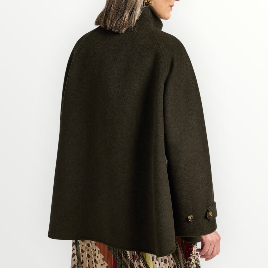 ELENA MIRO' - CAPPOTTO IN MISTO LANA A COLLO ALTO