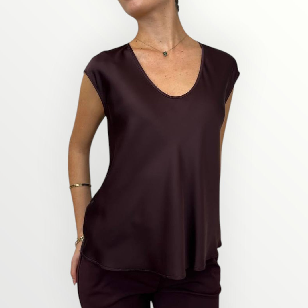 IMPERIAL - TOP IN RASO SMANICATO