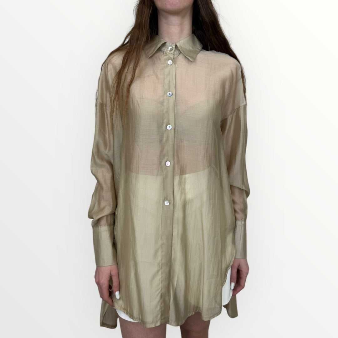FRACOMINA - CAMICIA OVER CON TRASPARENZE