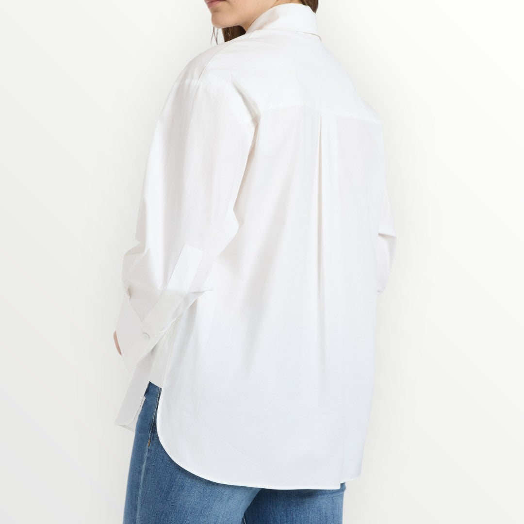 ELENA MIRO' - CAMICIA IN POPELINE CON CRISTALLI
