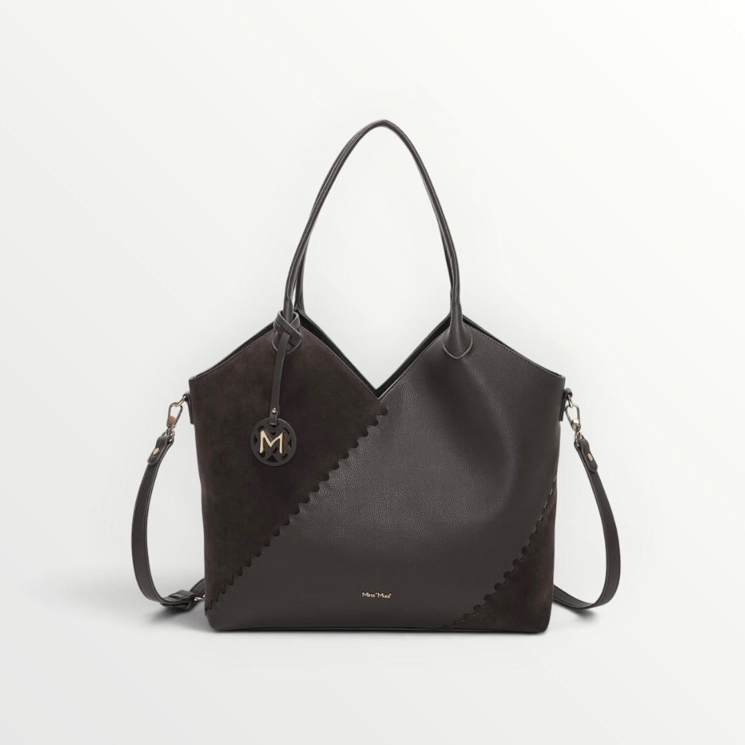 MIMI' MUA' - BORSA PATCH EFFETTO CAMOSCIO