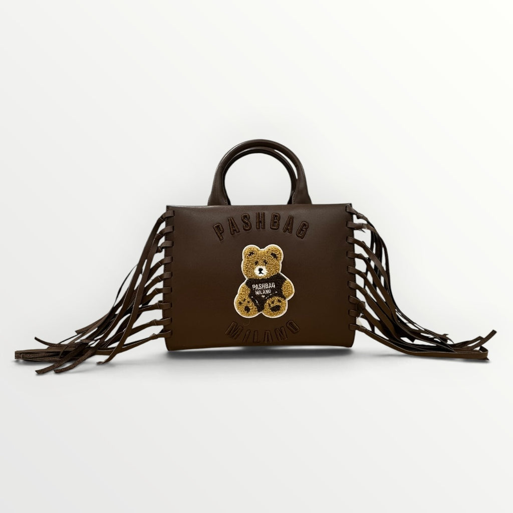PASHBAG - BORSA CON ORSETTO E FRANGE LATERALI
