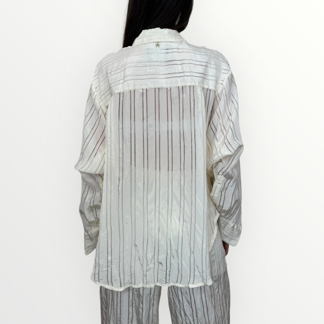 SOUVENIR - CAMICIA RIGATA CON TRASPARENZE