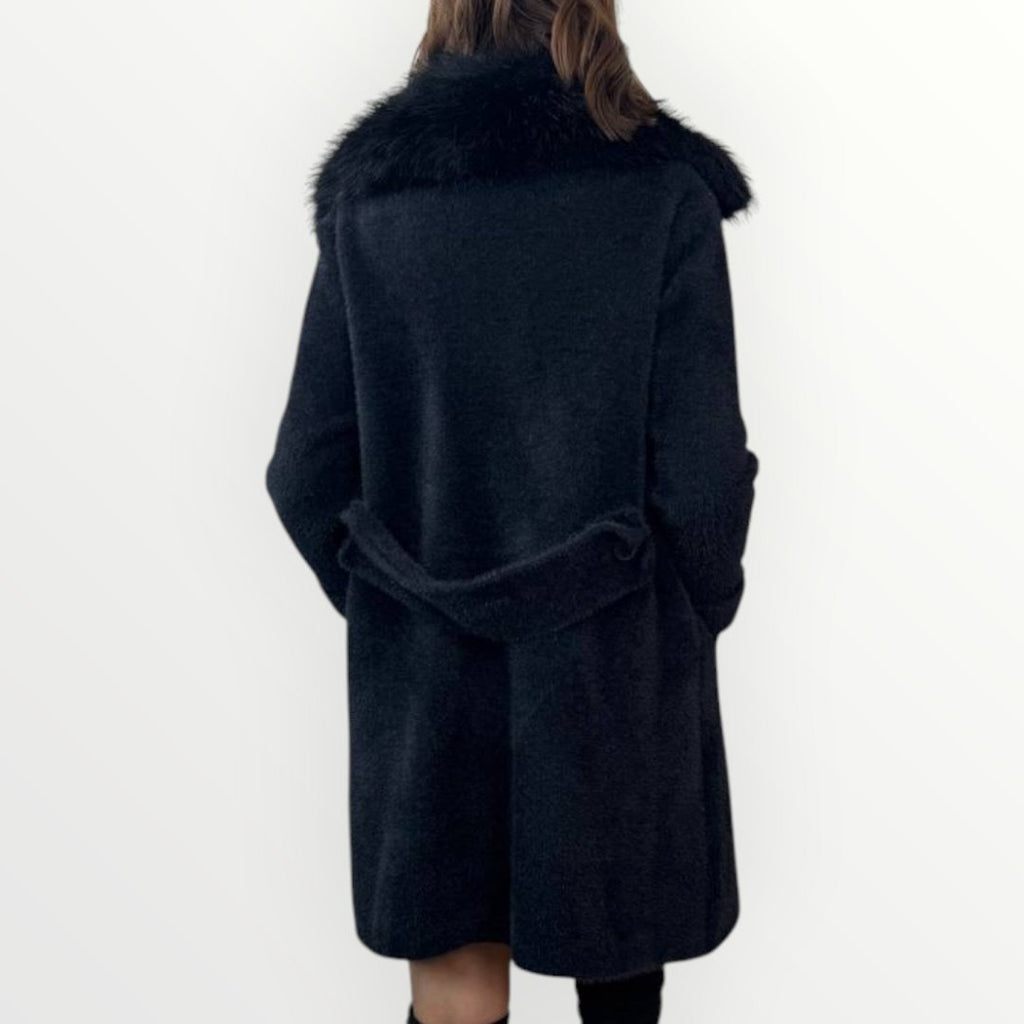 NO SECRETS - CAPPOTTO CON REVER IN ECO-PELLICCIA