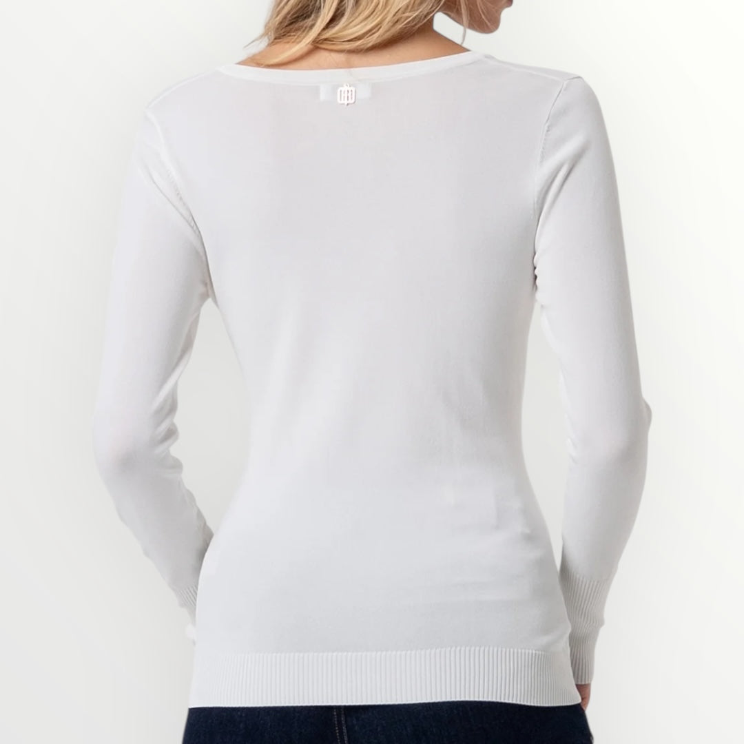 FRACOMINA - MAGLIA SLIM CON SCOLLO A V