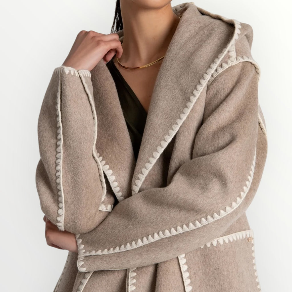 FRACOMINA - CAPPOTTO CON CUCITURE A CONTRASTO