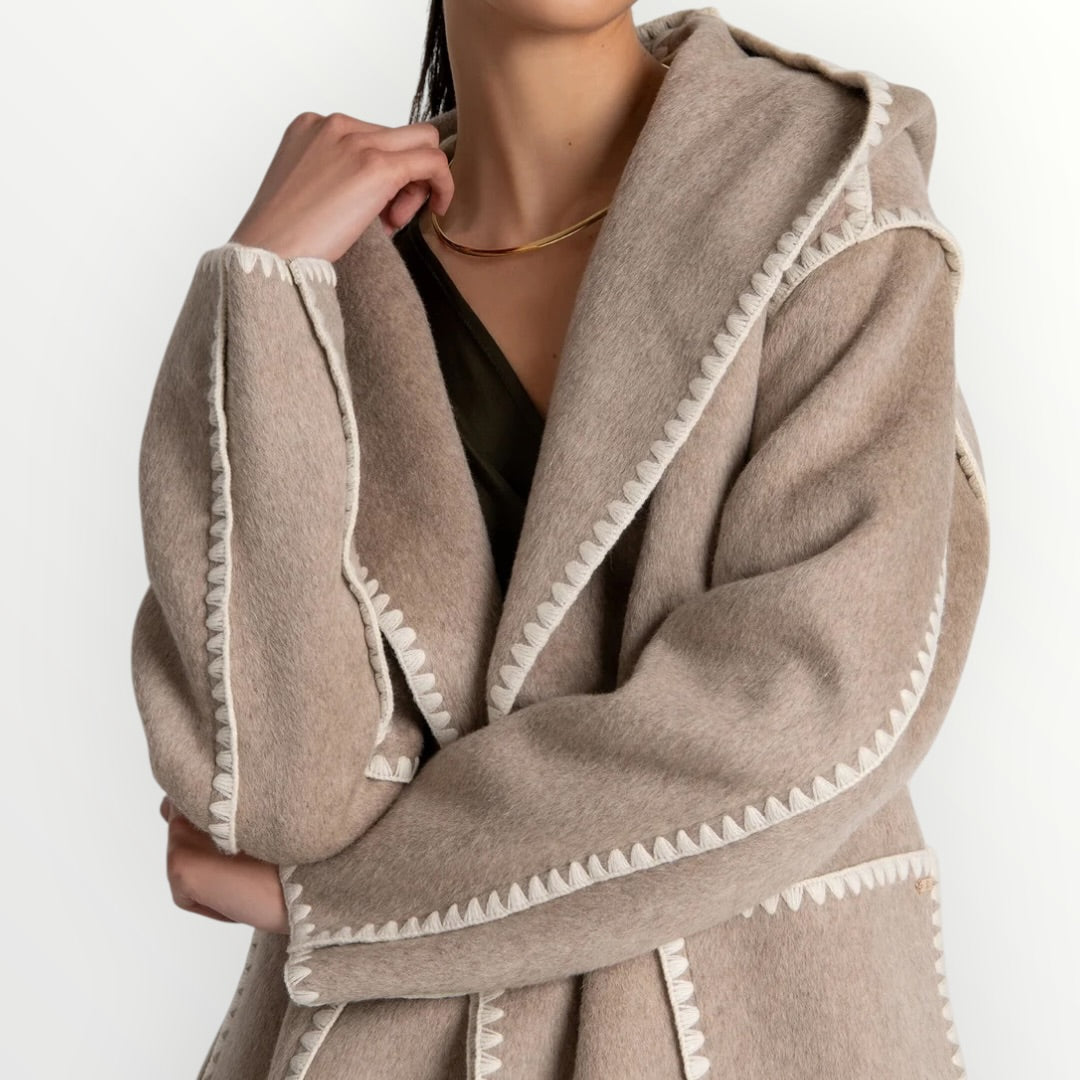 FRACOMINA - CAPPOTTO CON CUCITURE A CONTRASTO