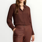 ELENA MIRO' - CAMICIA IN VISCOSA CON STRASS