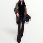 AYFEE - MANTELLA CON FRANGE ED ECO-PELLICCIA