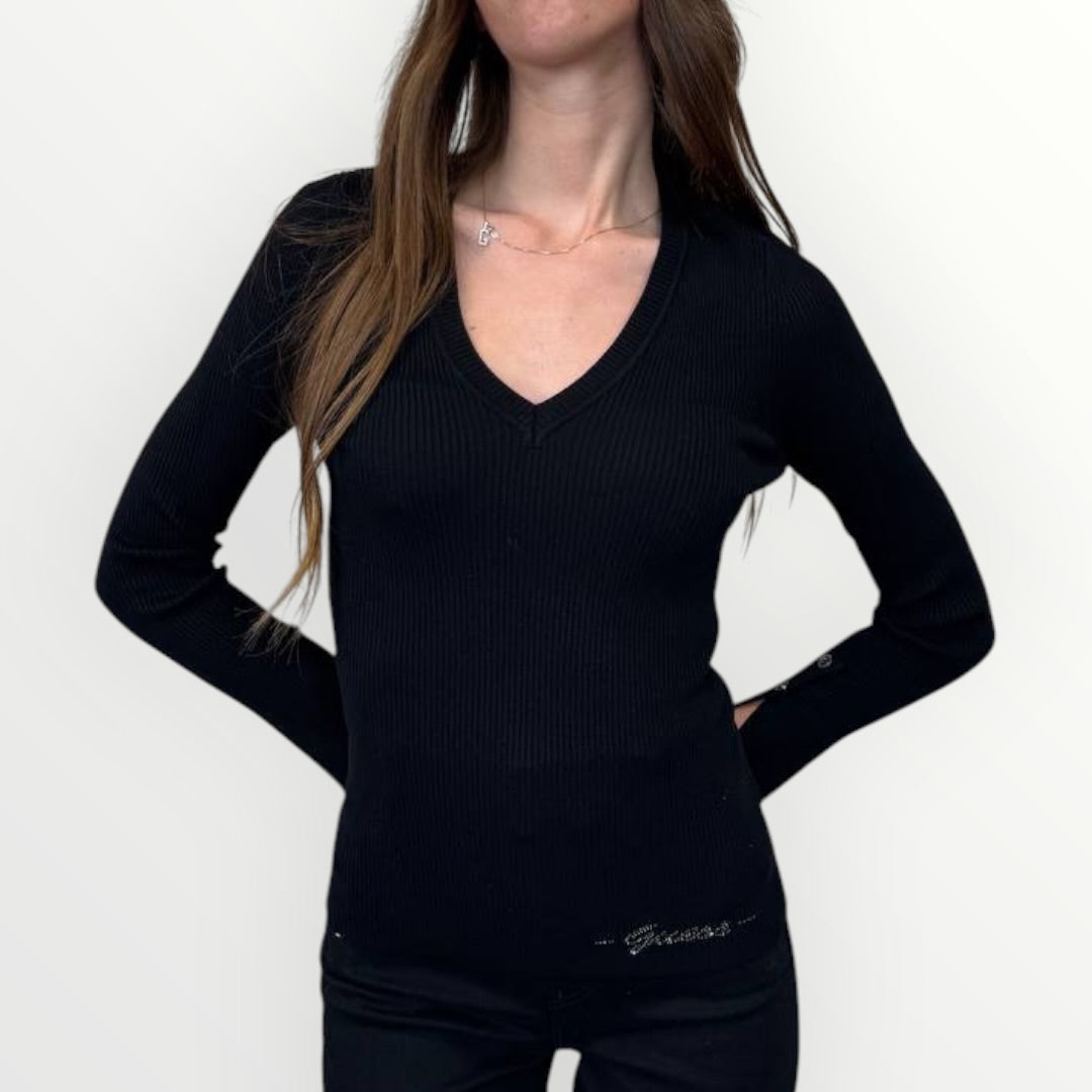 GUESS - MAGLIA SEMPLICE A COSTINA