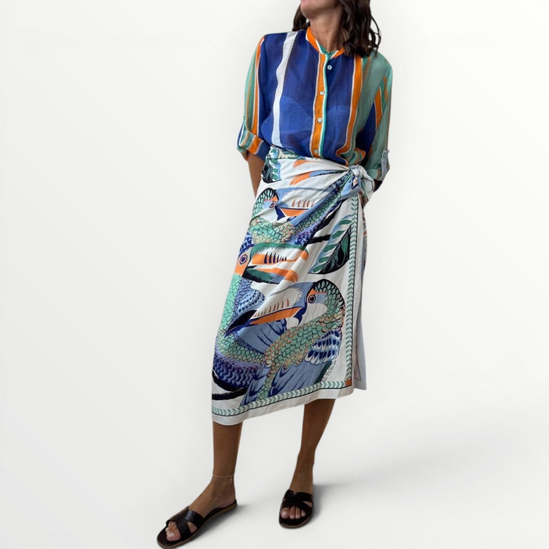 HAVEONE - CAMICIA RIGATA ALLA COREANA