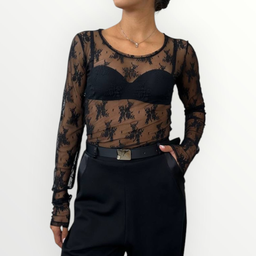 IMPERIAL - T-SHIRT GIROCOLLO IN PIZZO