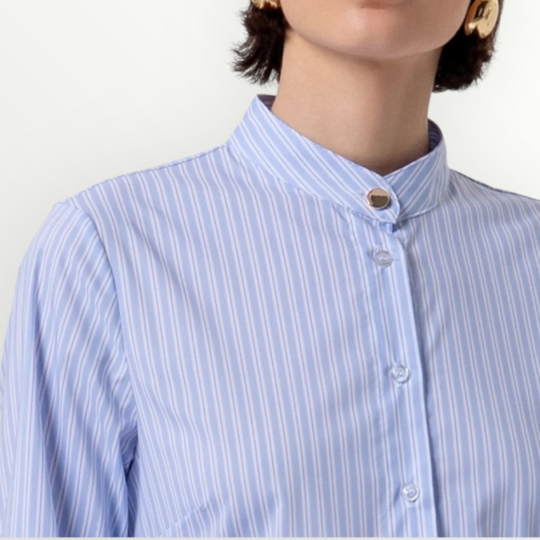 FRACOMINA - CAMICIA CON GALE PLISSETTATE