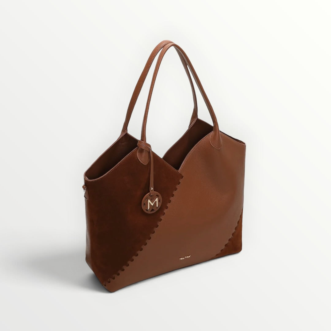 MIMI' MUA' - BORSA PATCH EFFETTO CAMOSCIO