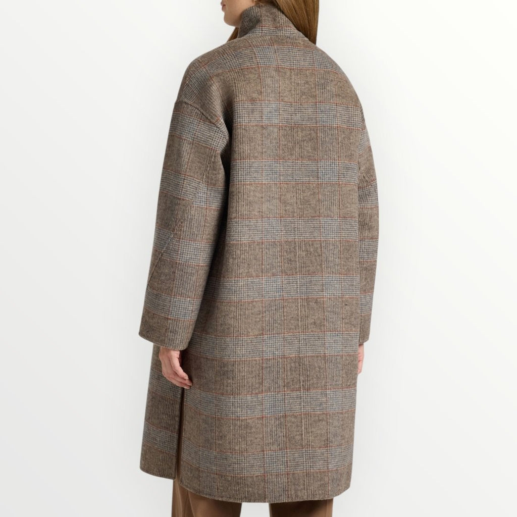 ELENA MIRO' - CAPPOTTO IN CHECK ASIMMETRICO