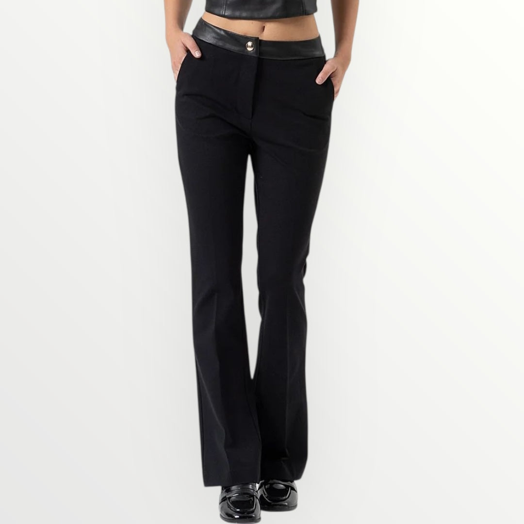 FRACOMINA - PANTALONE CON INSERTI IN PELLE