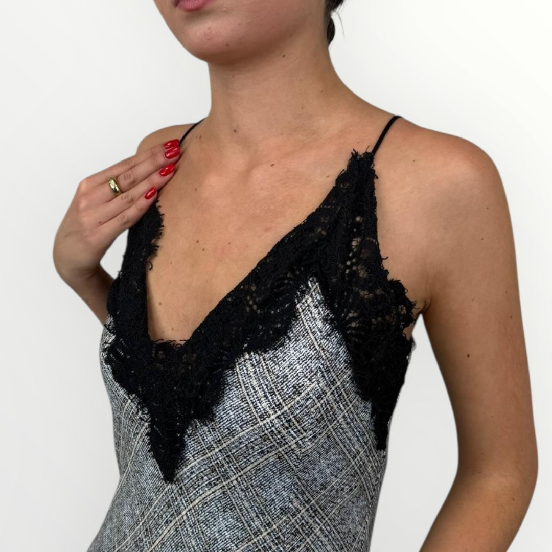 HAVEONE - ABITO LUNGO CON PROFILI IN PIZZO