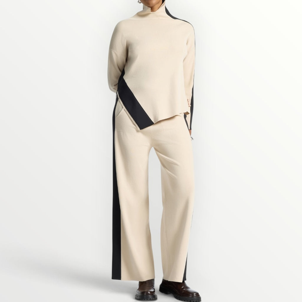 ELENA MIRO' - PANTALONE A PALAZZO IN MAGLIA CON COULISSE