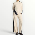 ELENA MIRO' - PANTALONE A PALAZZO IN MAGLIA CON COULISSE