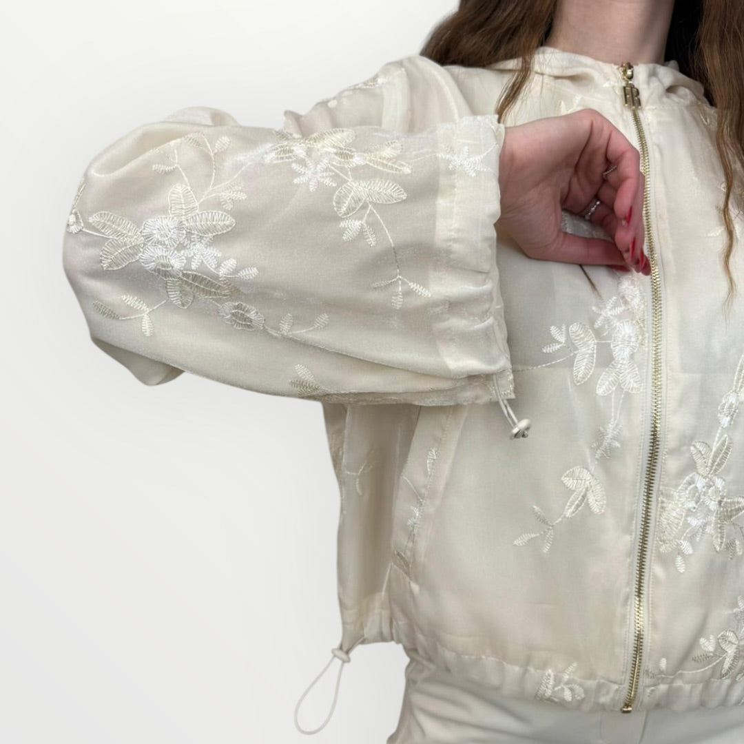 FRACOMINA - GIACCA BOMBER CON RICAMI FLOREALI