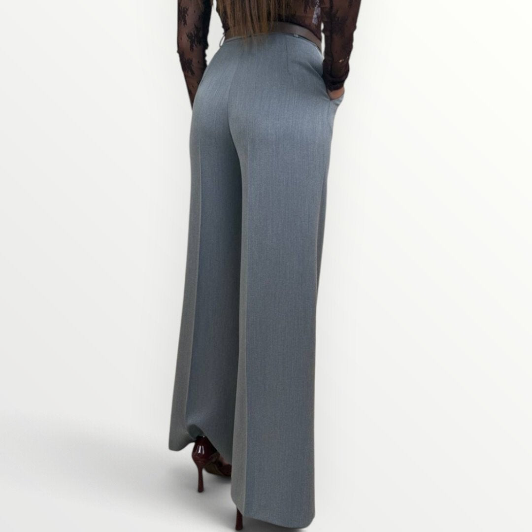 HAVEONE - PANTALONE A PALAZZO CON CINTURA Secondary image
