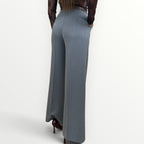HAVEONE - PANTALONE A PALAZZO CON CINTURA