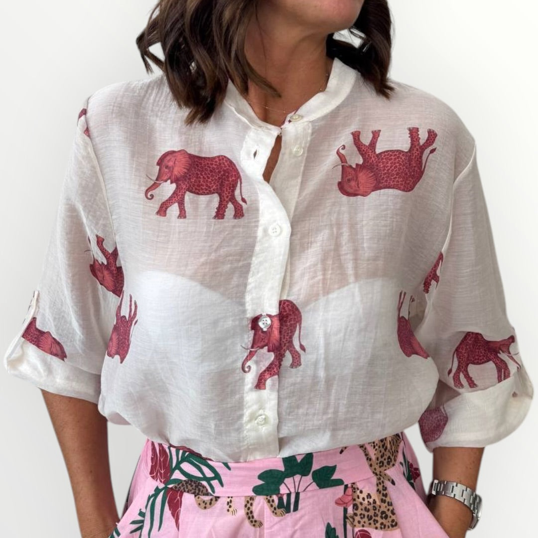 HAVEONE - CAMICIA FORTUNA CON ELEFANTINI