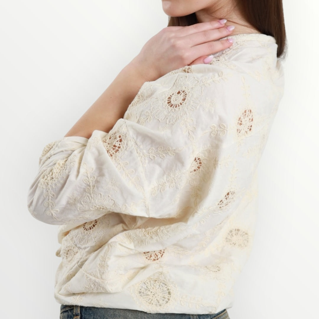 SUSY MIX - CAMICIA ALLA COREANA CON RICAMI