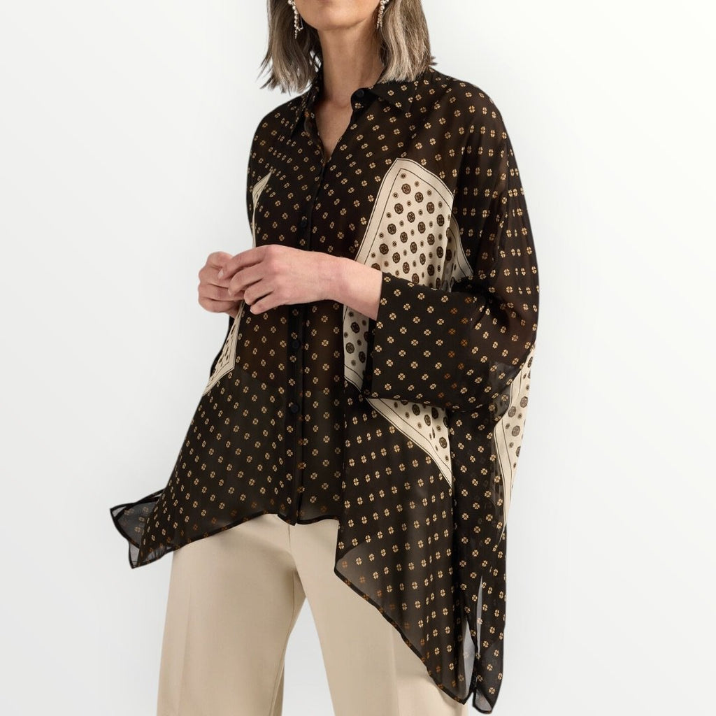 ELENA MIRO' - CAMICIA AMPIA IN GEORGETTE STAMPATA