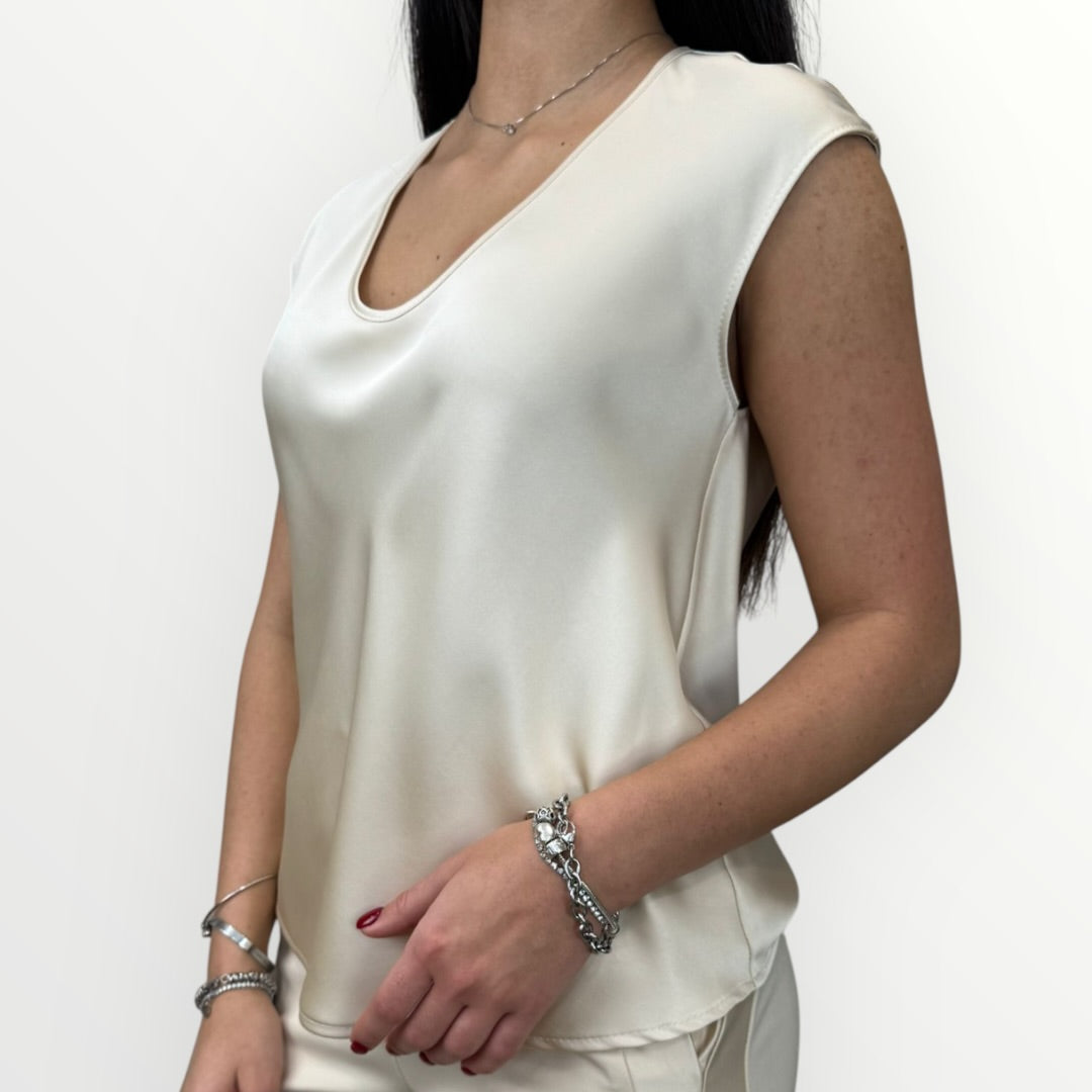 IMPERIAL - BLUSA SMANICATA IN RASO