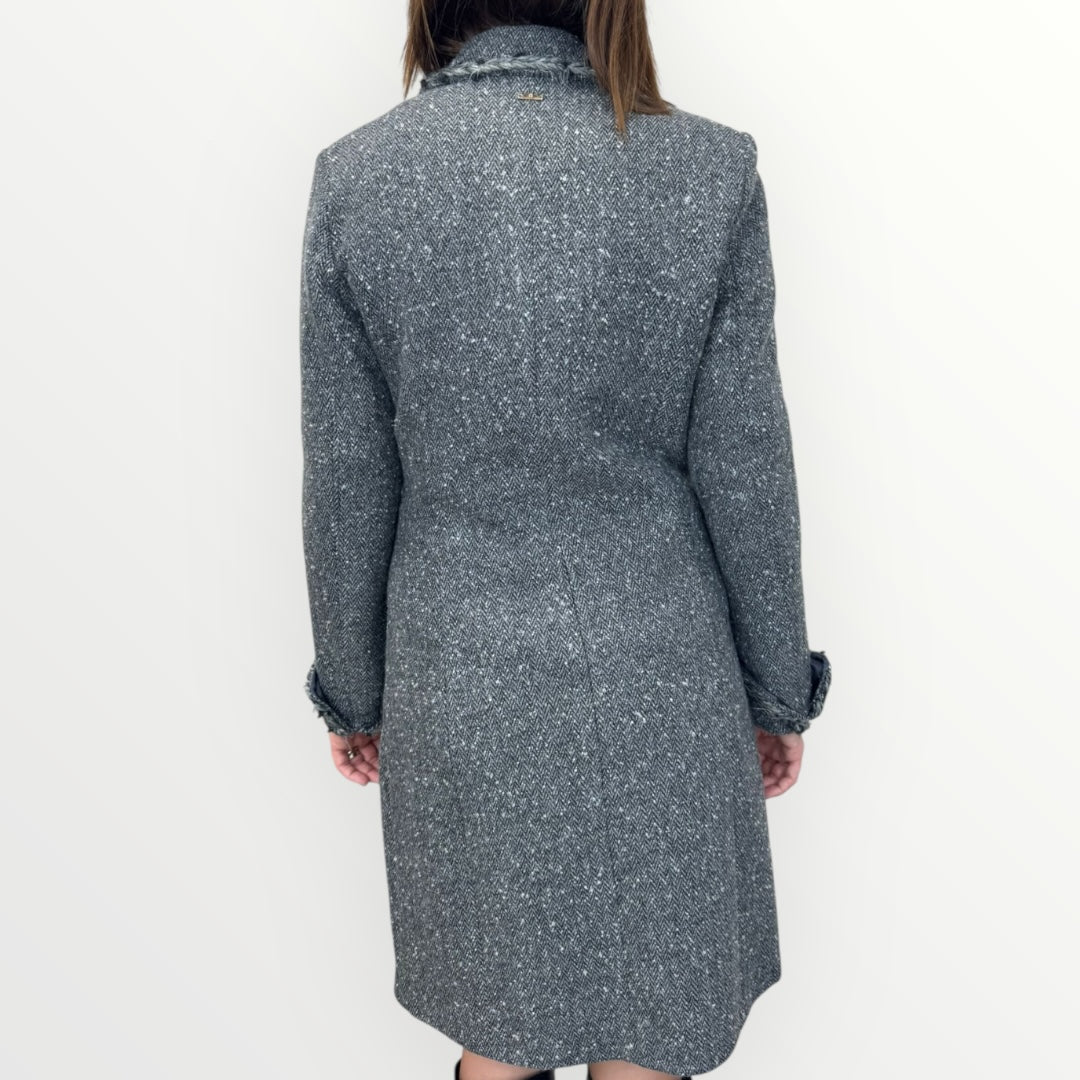 FRACOMINA - CAPPOTTO A LISCA DI PESCE E DETTAGLI ORO