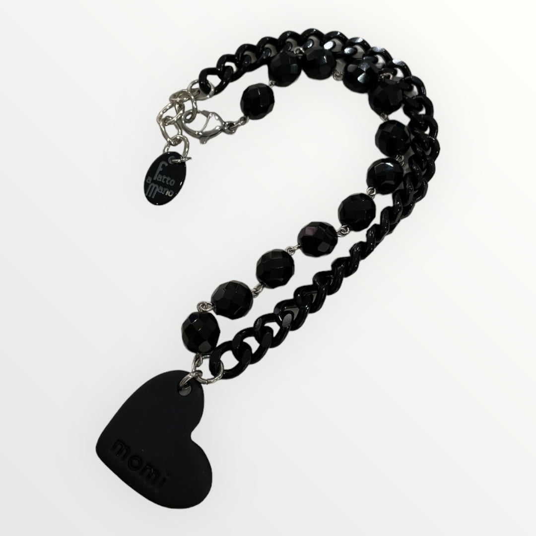 MOMI - COLLANA FRANCESCA GOMMA CORTA CUORE