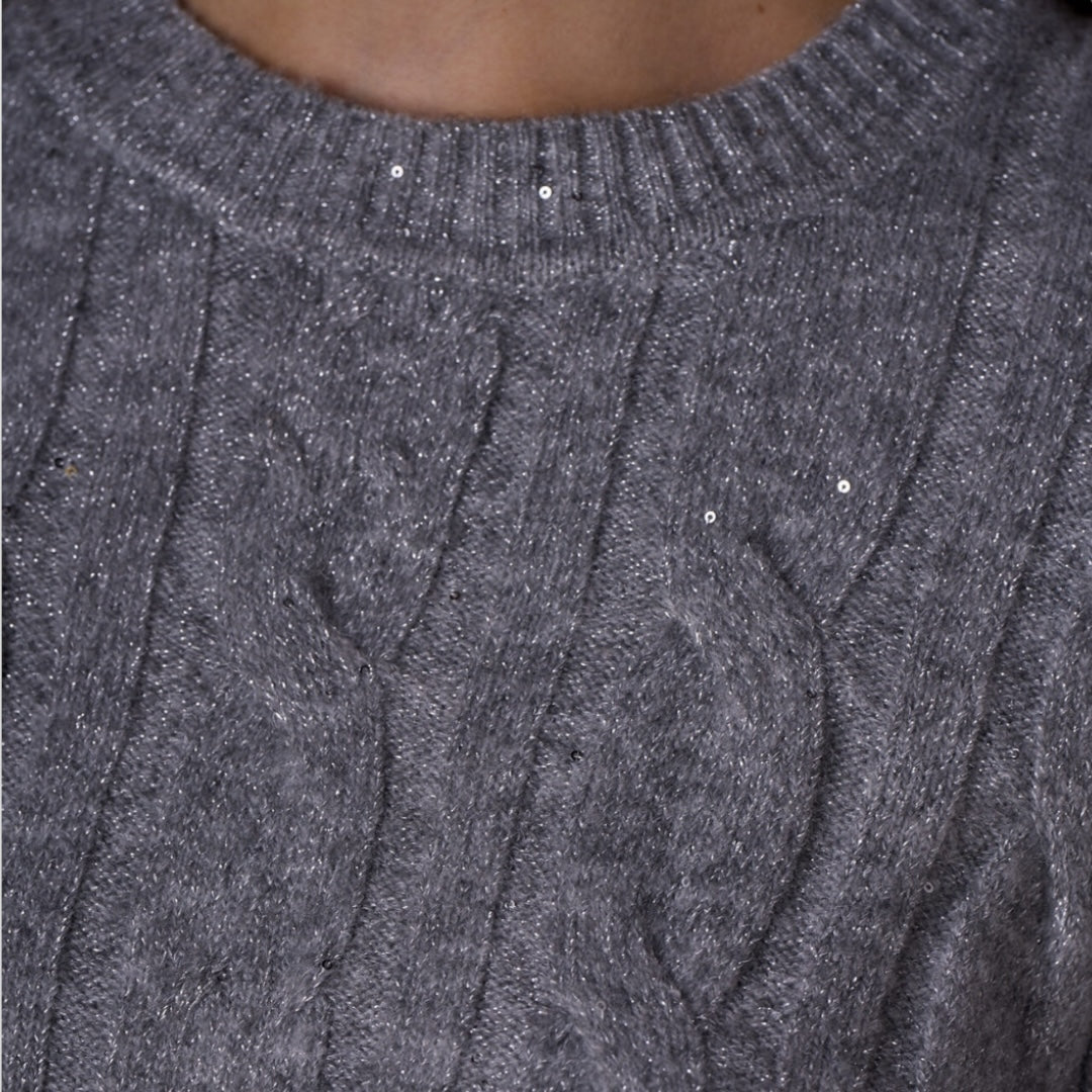 NO SECRETS - MAGLIA TRECCE LUREX