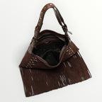 MIMI' MUA' - BORSA A TRACOLLA CON BORCHIE E FRANGE