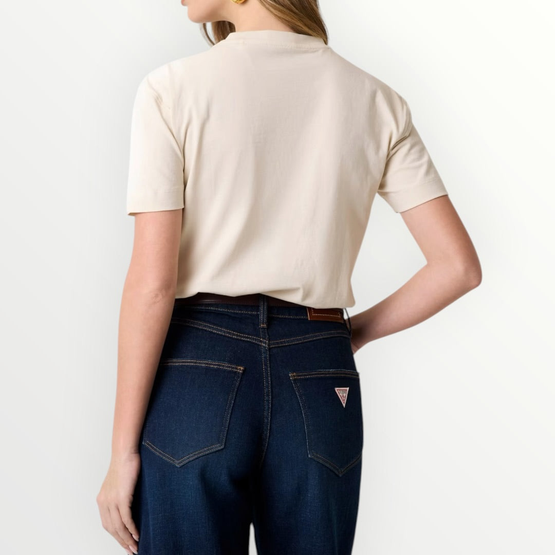 GUESS - T-SHIRT CON STAMPA E FIORI