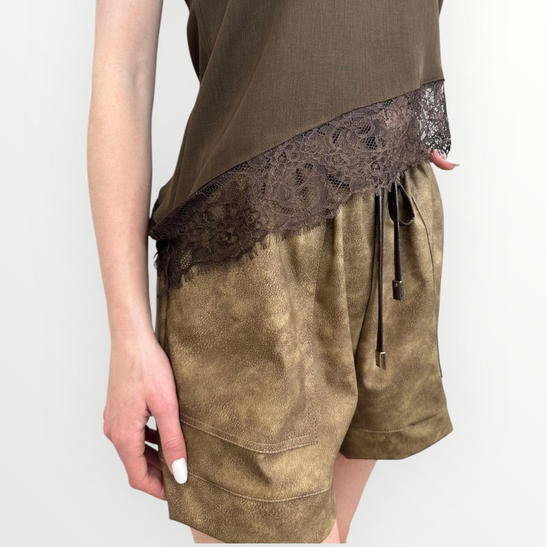 HAVEONE - CANOTTA ASIMMETRICA CON PIZZO