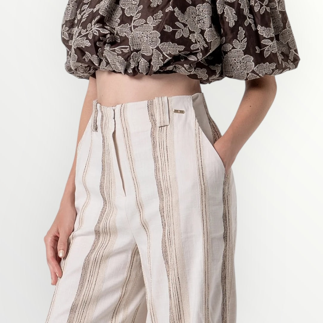 FRACOMINA - PANTALONE A PALAZZO A RIGHE