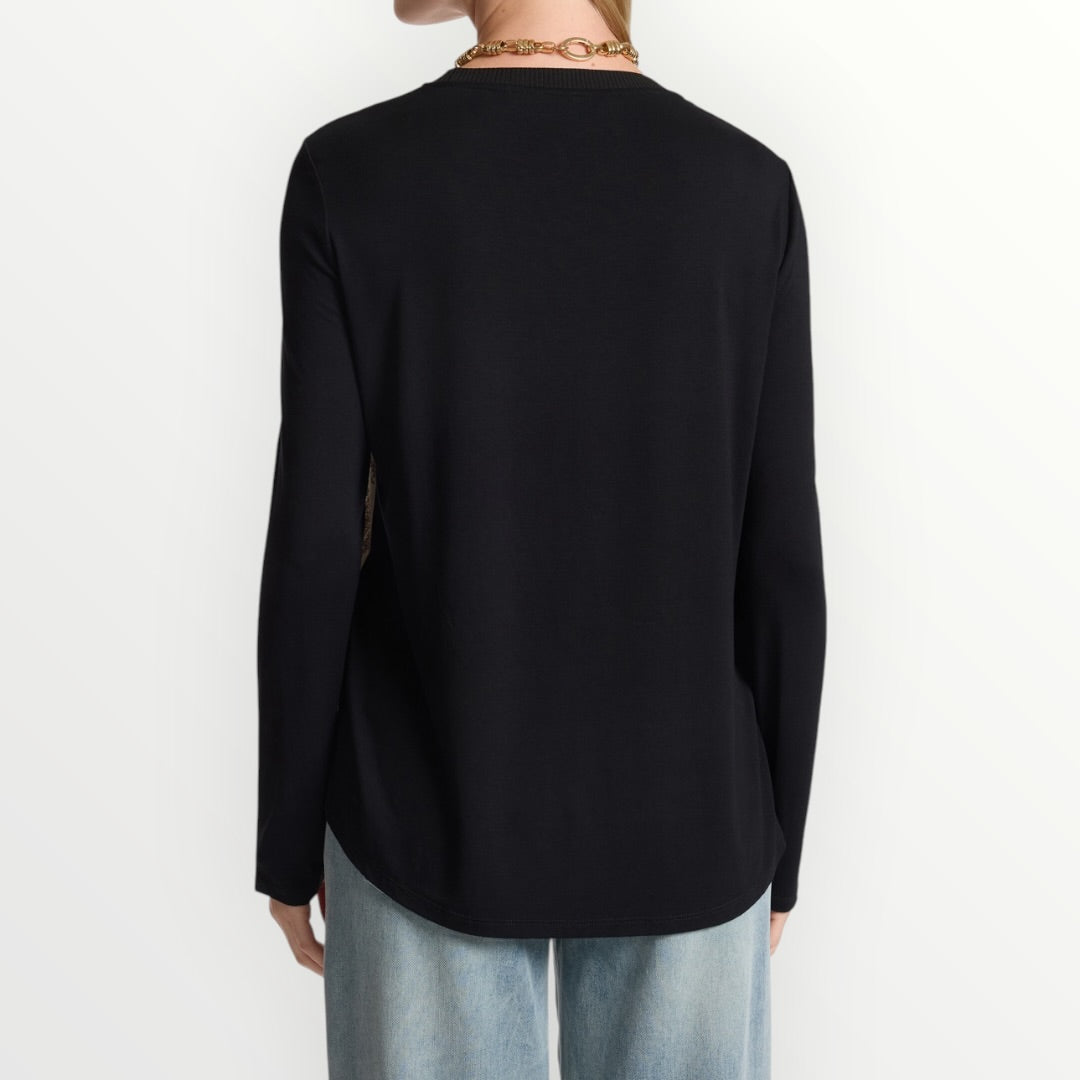 ELENA MIRO' - T-SHIRT BIMATERICA IN FANTASIA