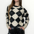 AYFEE - MAGLIA GIROCOLLO A ROMBI