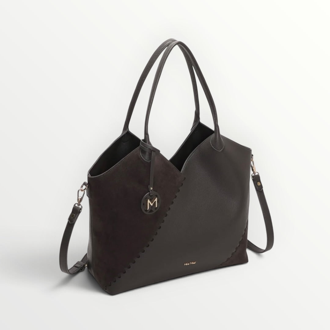 MIMI' MUA' - BORSA PATCH EFFETTO CAMOSCIO